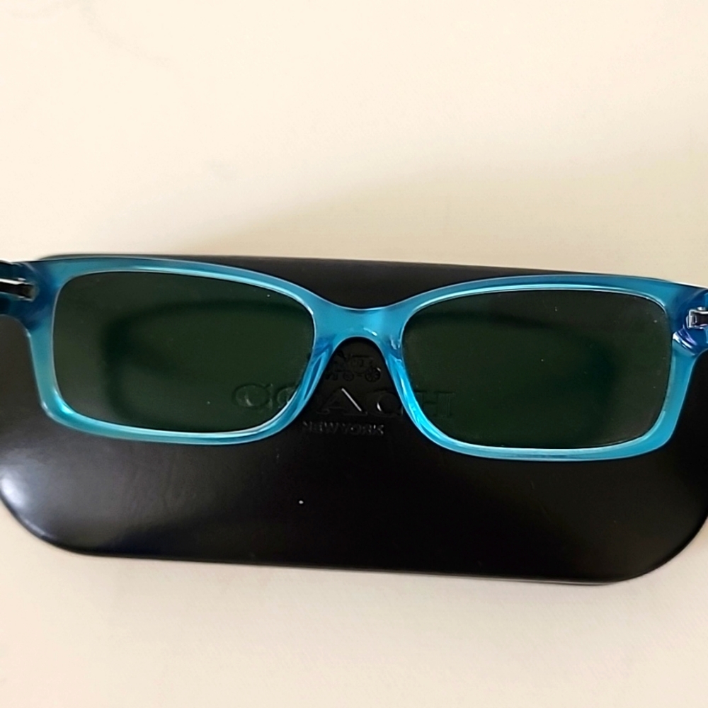 NEW Coach Tortoiseshell Teal Brooklyn Eyeglasses Antiglare Computer Lenses +1.00 - Picture 8 of 10